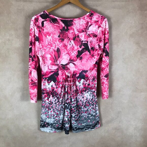 Style & Co. Pink Floral Soft Stretchy Tunic Top Size SMALL - Picture 3 of 7